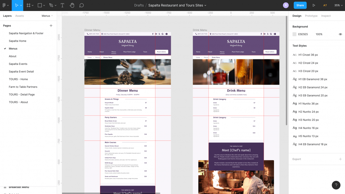 restaurant site design