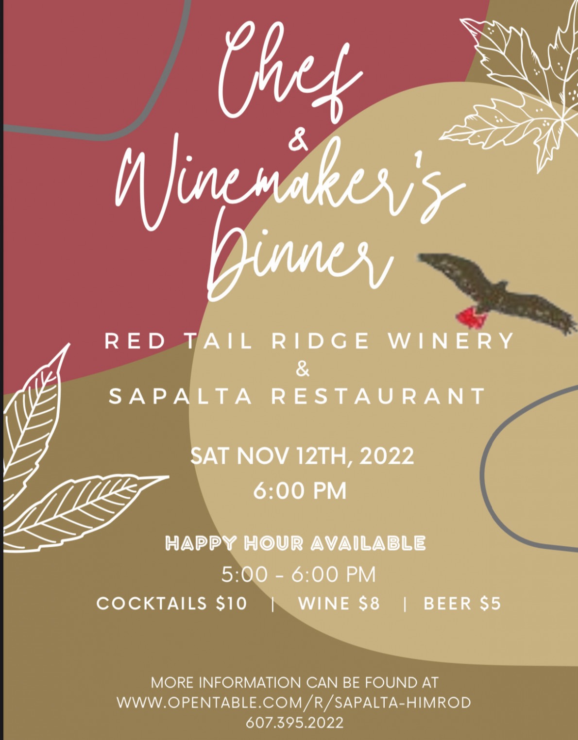 Chef & Winemaker's Dinner with Red Tail Ridge